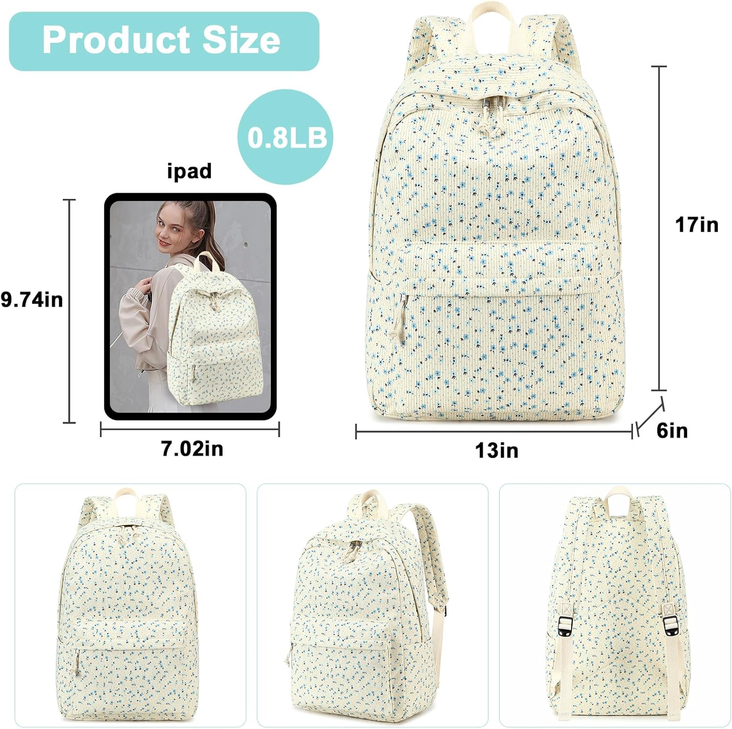 Bluboon School Backpack Teens Girls Boys Kids School Book Bags with Lunch Box Pencil Bag