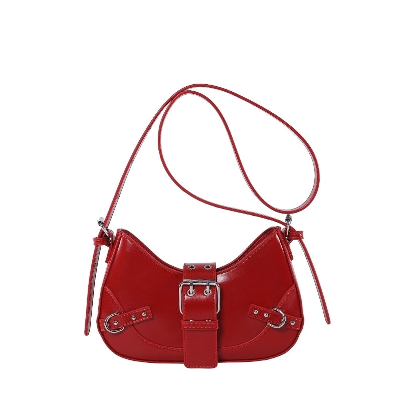 Women's Medium Pu Leather Solid Color Streetwear Pillow Shape Zipper Crossbody Bag