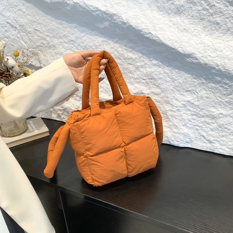 Women's Medium Oxford Cloth Solid Color Classic Style Square Zipper Handbag Crossbody Bag