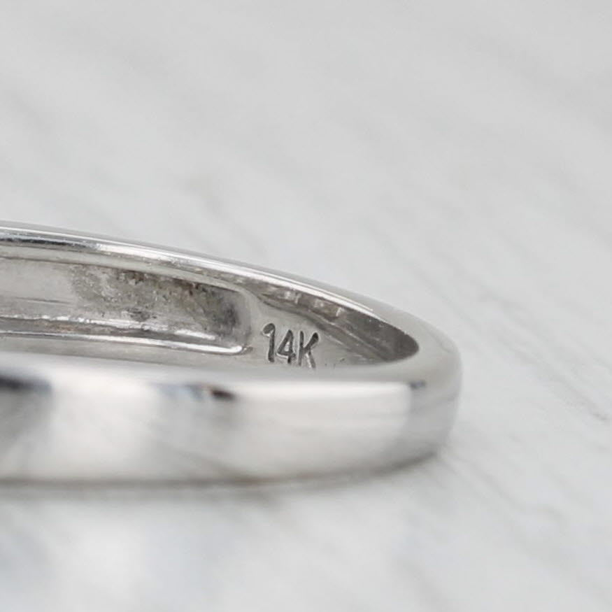 0.52ctw Diamond Wedding Band 14k White Gold Anniversary Ring Size 7.25 Stackable