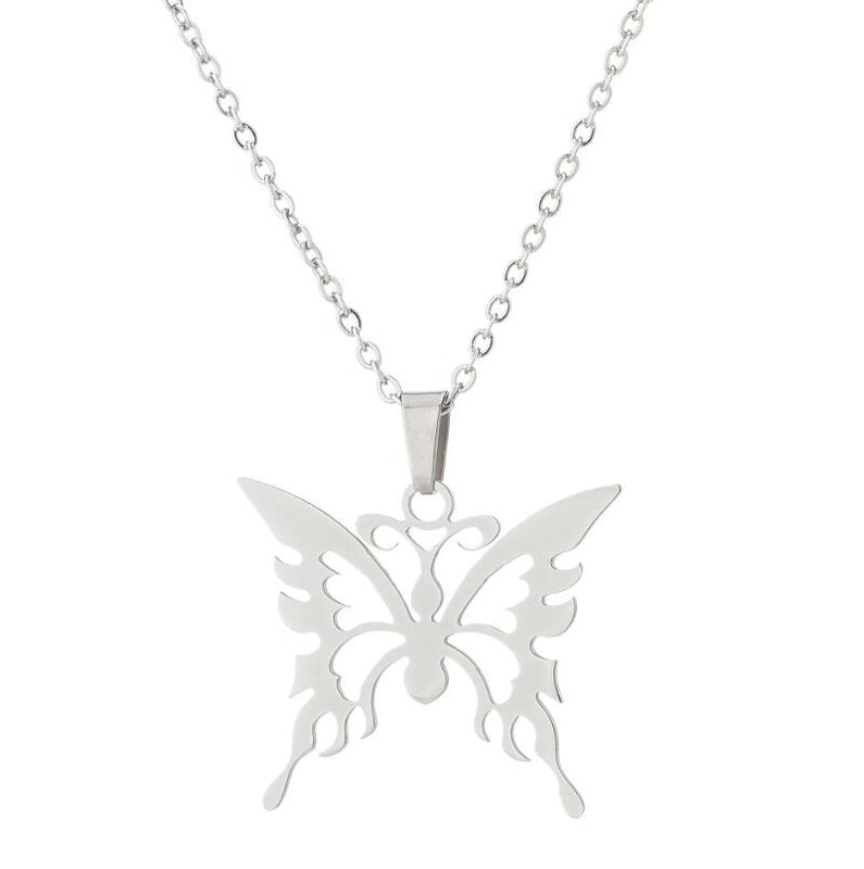 Fashion Butterfly 201 Stainless Steel 18K Gold Plated Plating Stainless Steel Necklaces