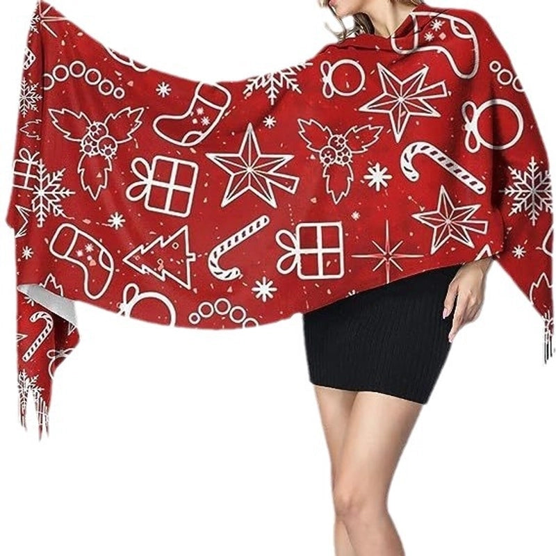 Women's IG Style Animal Letter Elk Imitation Cashmere Scarf
