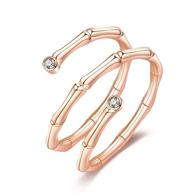 Minimalist Solid Color Copper Plating Inlay Artificial Diamond Rings 1 Piece