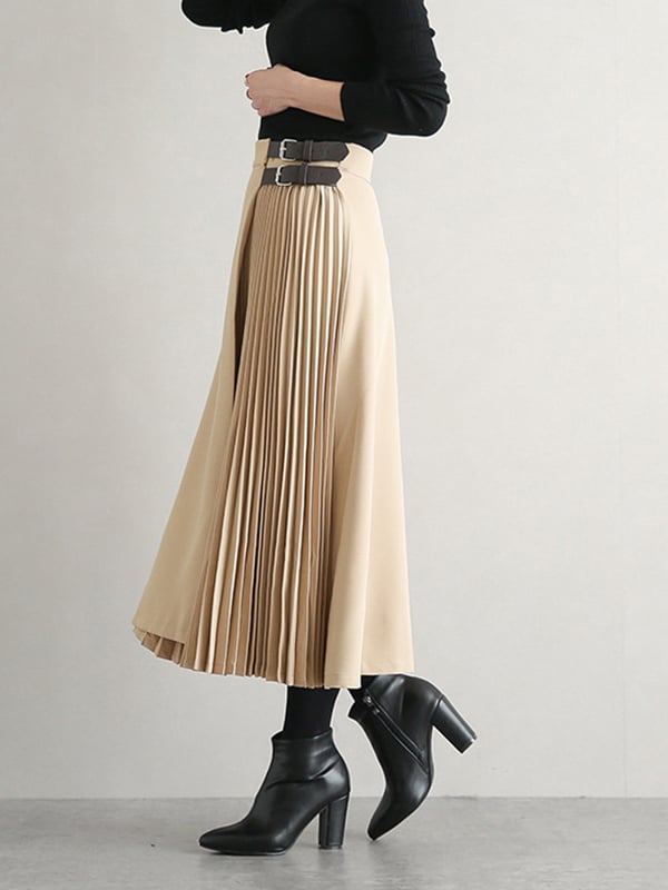 Graceful A-Line Pleated Skirt