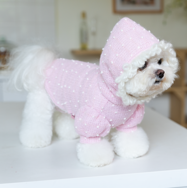 Sweet Polka Dot Knitted Dog Cat Hoodie