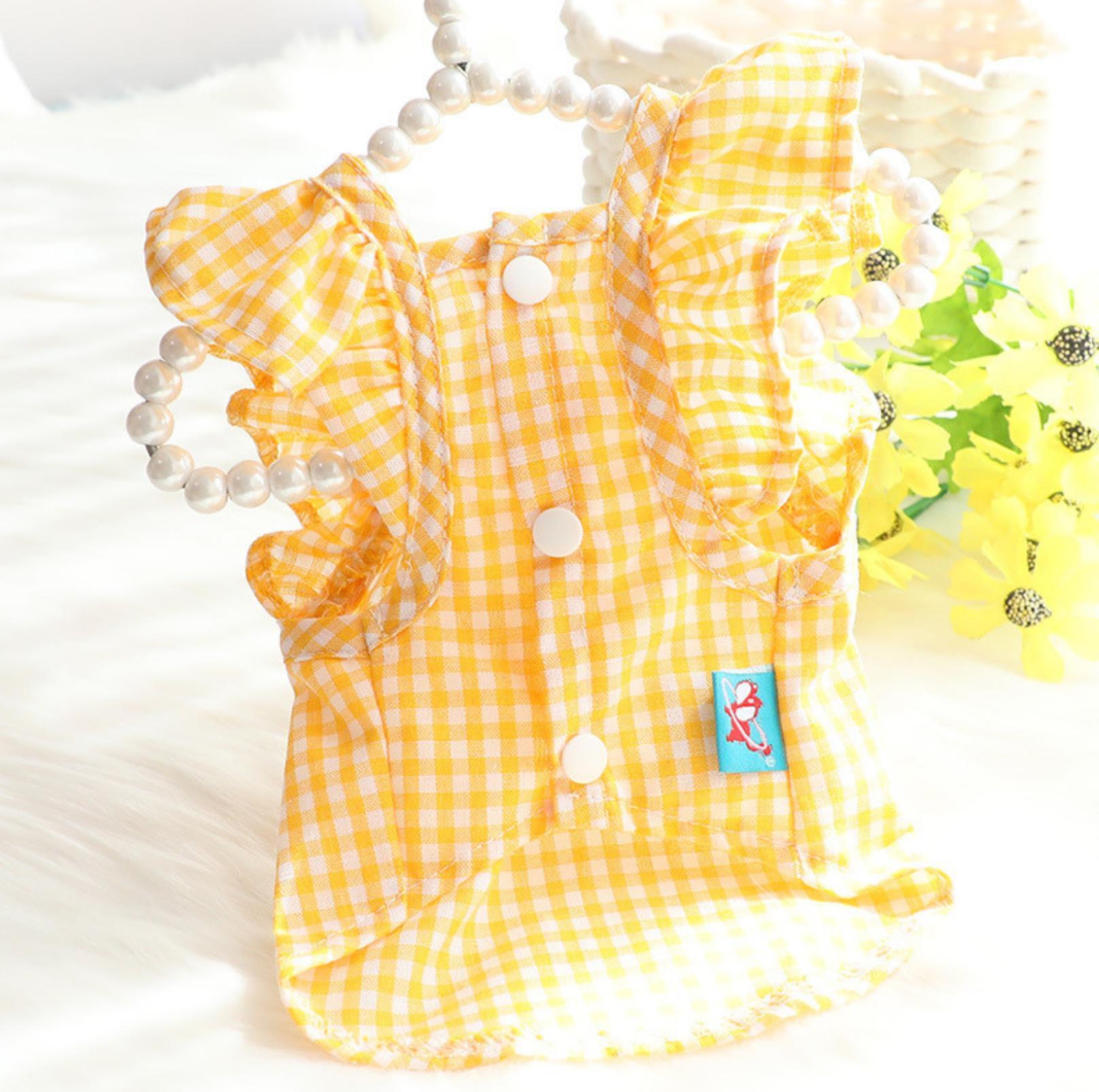 Pet Yellow Checkered Dress