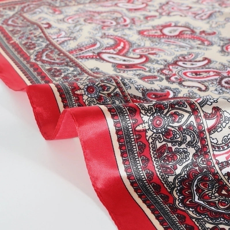 Women's Streetwear Cashew Nuts Satin Printing Silk Scarf