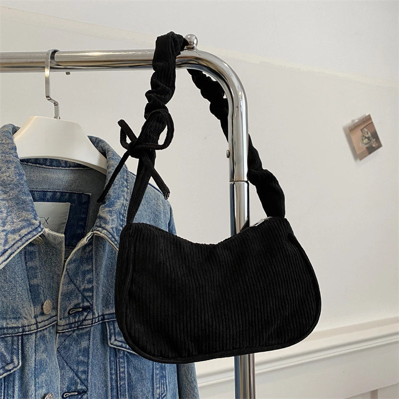 Women's Medium Canvas Leopard Streetwear Sewing Thread Square Zipper Underarm Bag