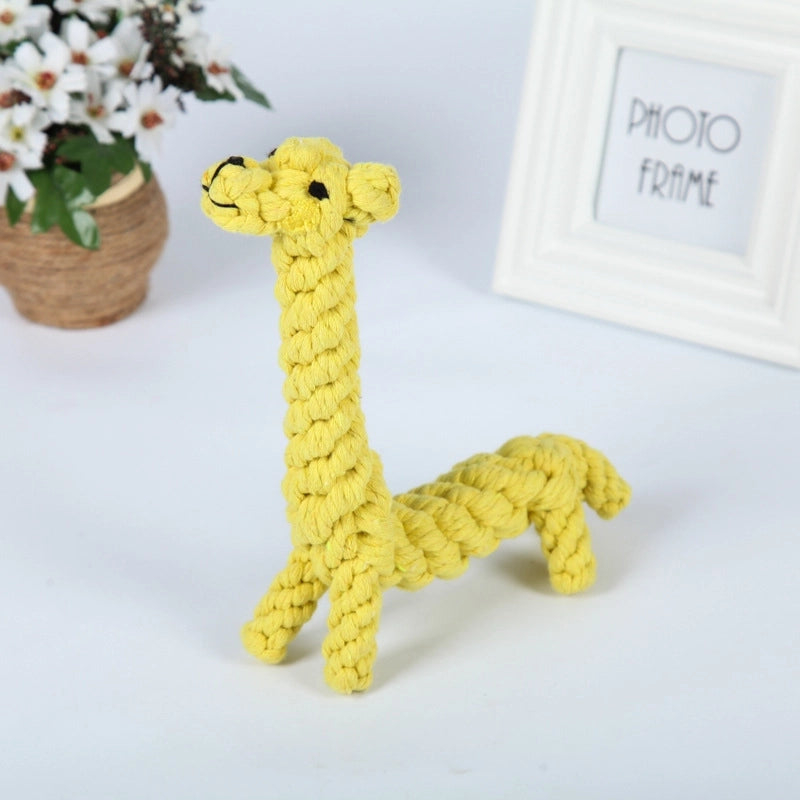 Cute Woven Animal Cotton Rope Molar Cat And Dog Toys