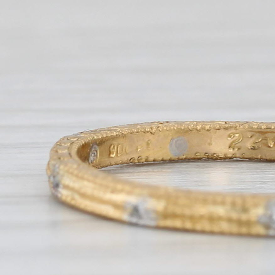 Cathy Waterman Diamond Eternity Band Platinum 22k Gold Size 6.75 Wedding Ring