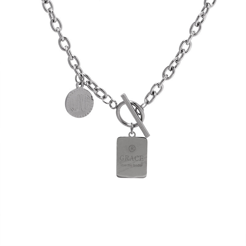 Minimalist Heart Shape Titanium Steel Pendant Necklace 1 Piece