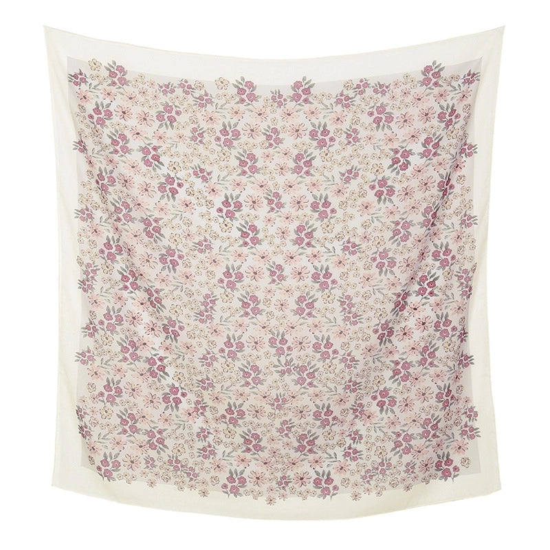 Women's Sweet Flower Polyester Kerchief