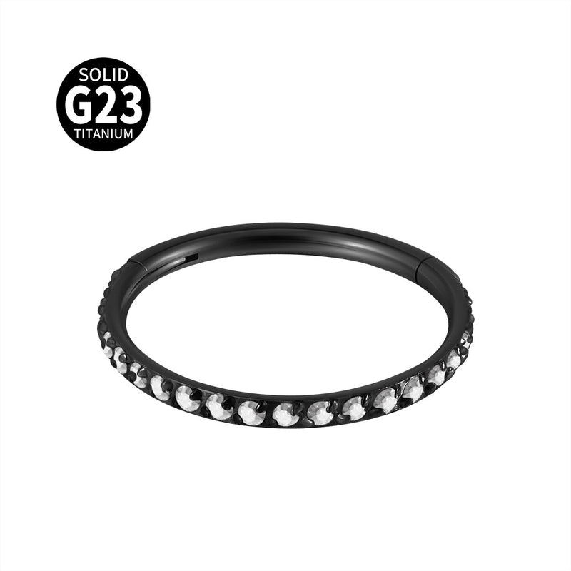 1 Piece Nose Rings & Studs Minimalist Round G23 Titanium Zircon Inlay Zircon