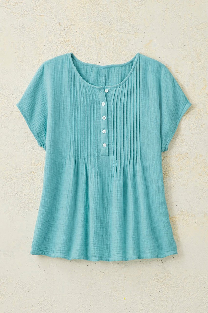 Summer Breeze Gauze Pintuck Top