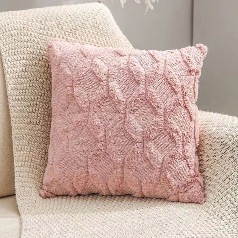 Fashion Solid Color Short Plush Pillow Cases Couch & Sofa Decor