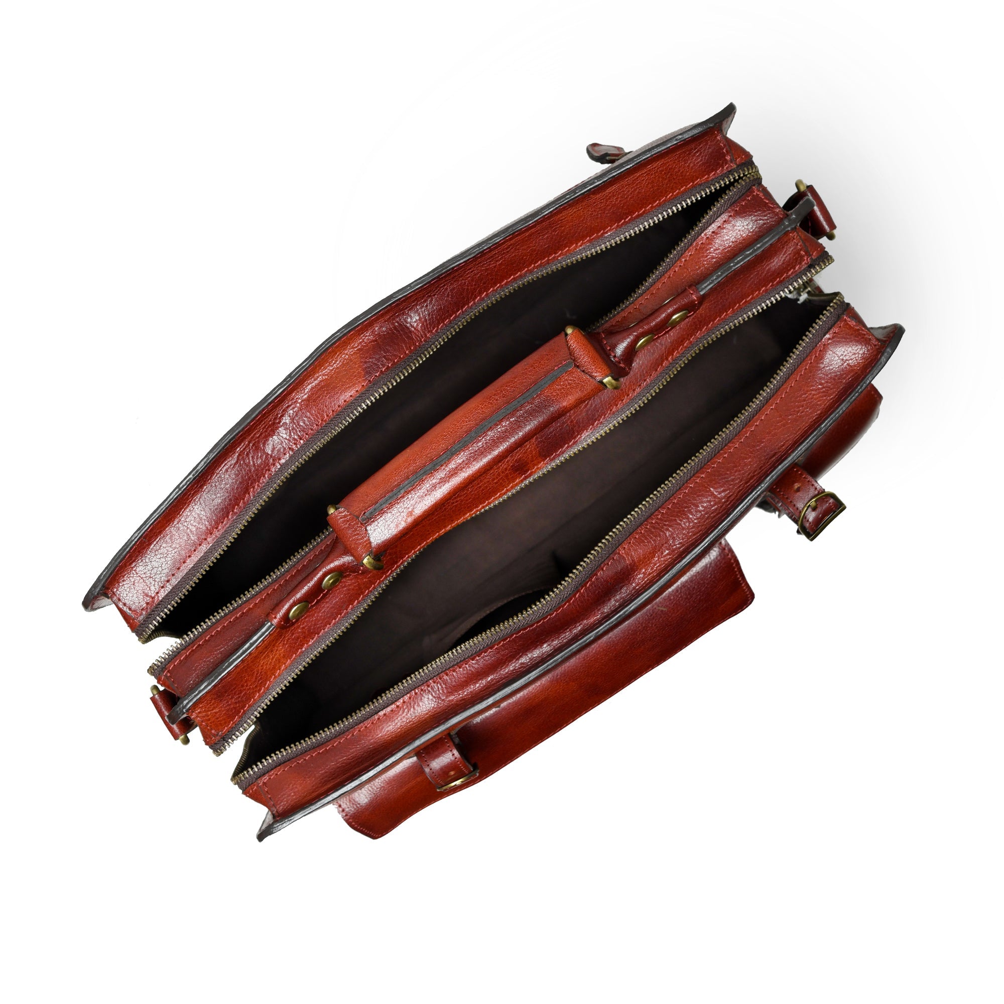 Tuscany Italian Leather Briefcase. Tanny Brown