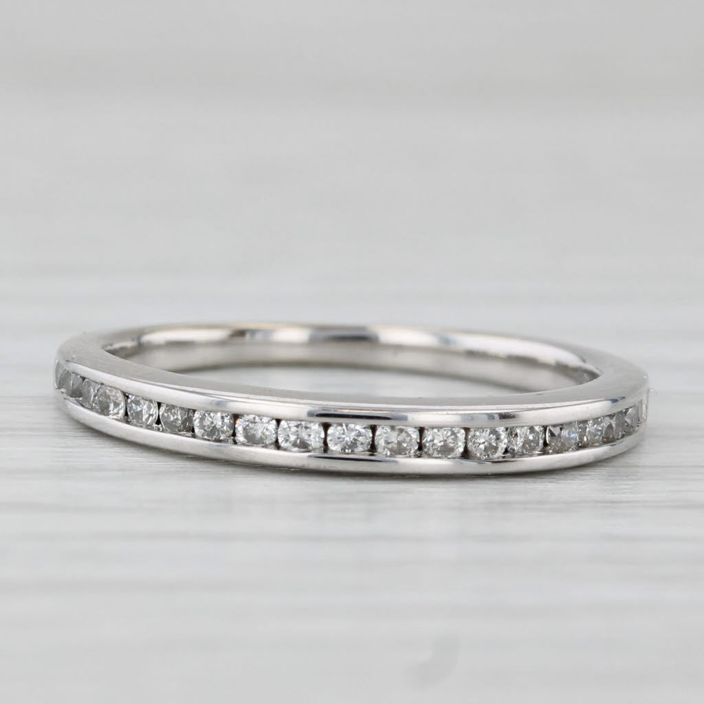 0.23ctw Diamond Wedding Band 14k White Gold Size 6.75 Stackable Ring