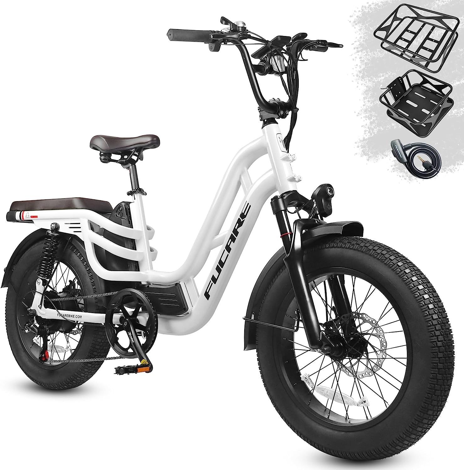 Fucare Libra 750W Electric Bike for Adults 32MPH 48V 20Ah LG Lithium Battery EBike with Full Suspension LCD Color Display 20*4.0 All-Terrain Fat Tire Shimano 7 Speed Snow Commute Electric Bicycles...