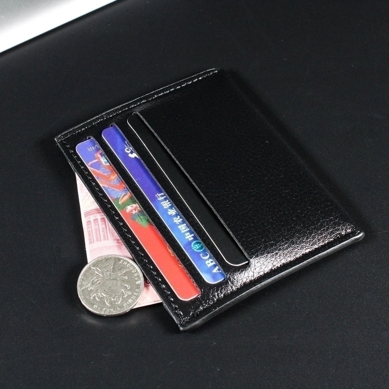 Unisex All Seasons Pu Leather Solid Color Vintage Style Square Open Card Holder