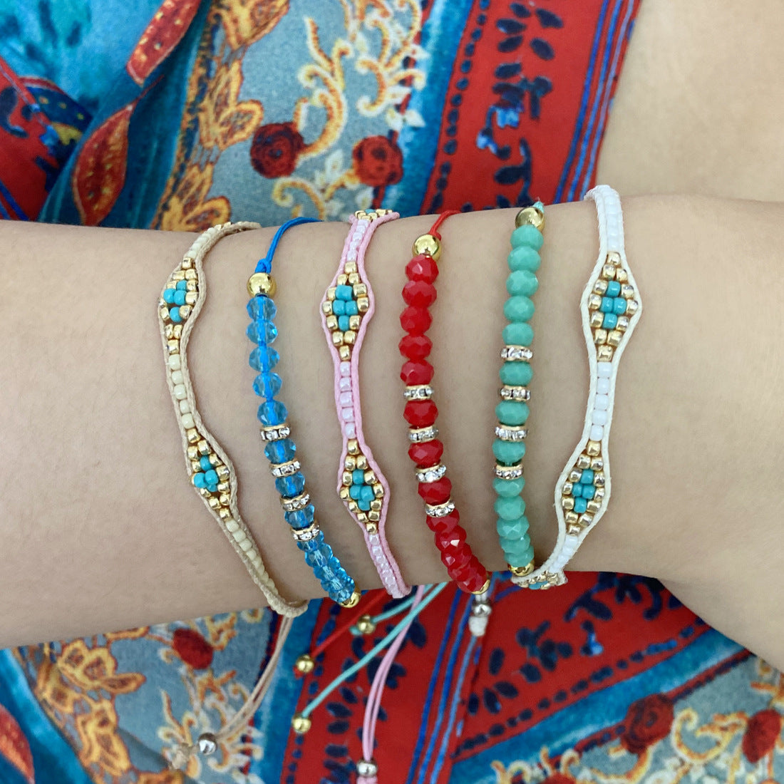 Women Bohemian Rhombus Crystal Bracelets