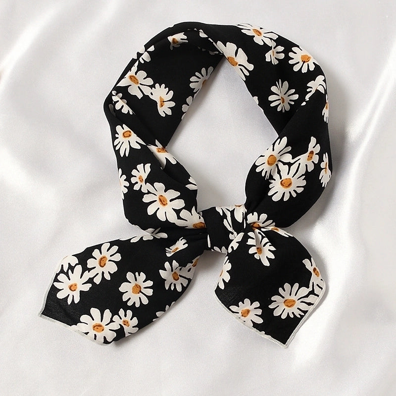 Women's Sweet Flower Cotton Silk Scarf