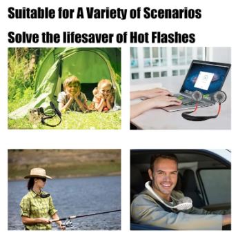 Sports Fan Portable Neck Fan. Color Changing LED. with Aromatherapy. 360° Free Rotation. and Lower Noise Strong Airflow Headphone Design for Sport. Office. Home. Outdoor. Travel. etc.