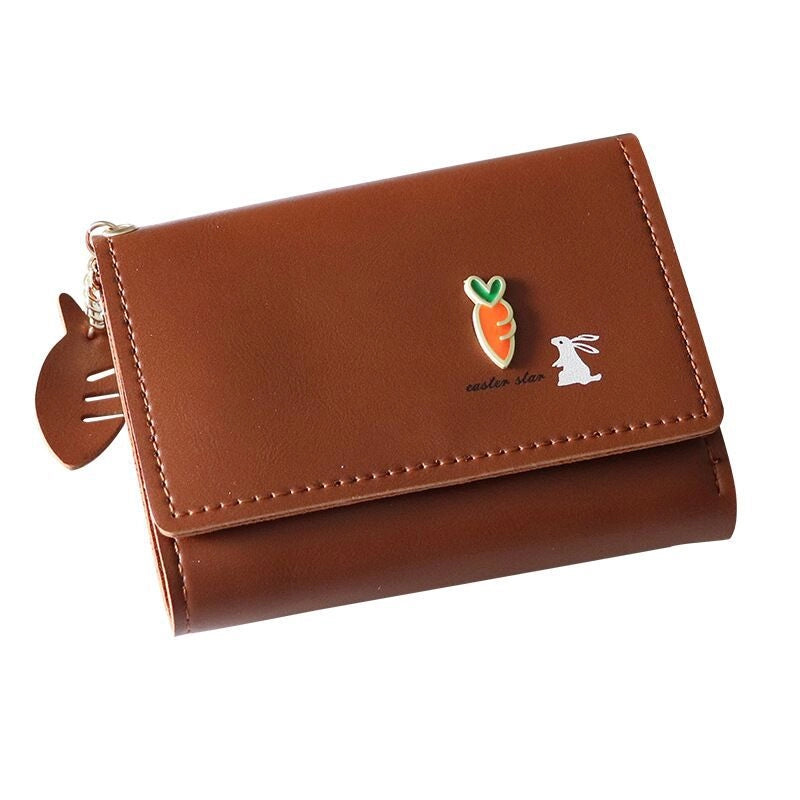 Women's Rabbit Carrot Pu Leather Open Wallets