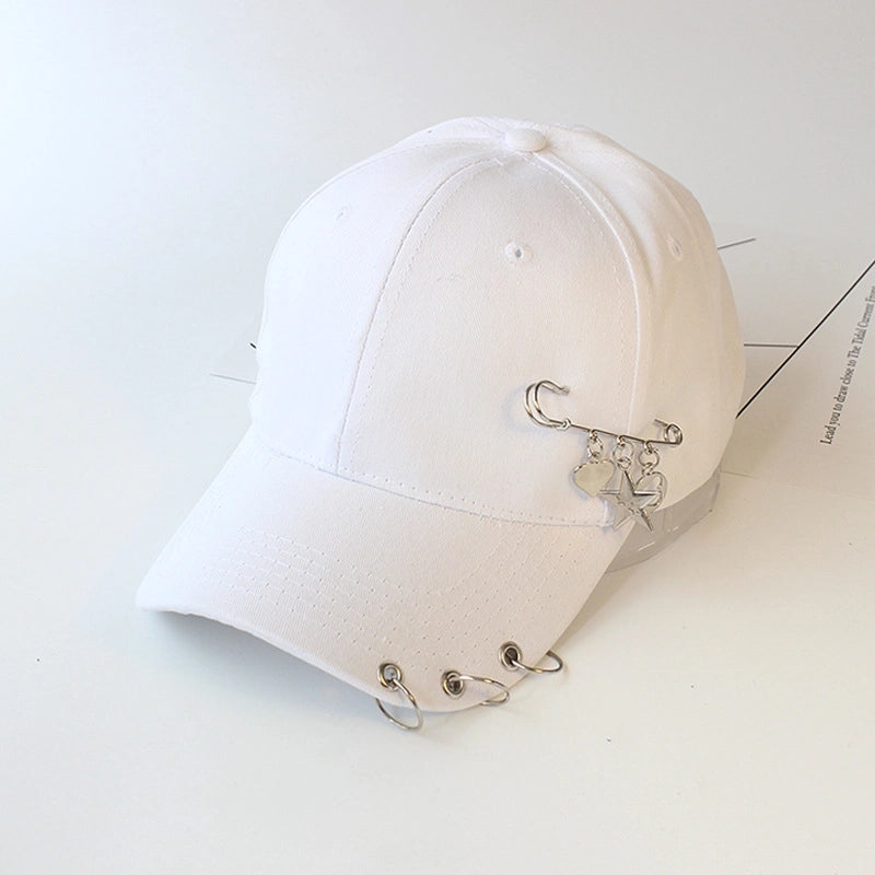 Hat Women's Korean Style Personality Chain Iron Ring Cap Student Children's Baseball Cap Spring And Summer Parent-Child Sunshade