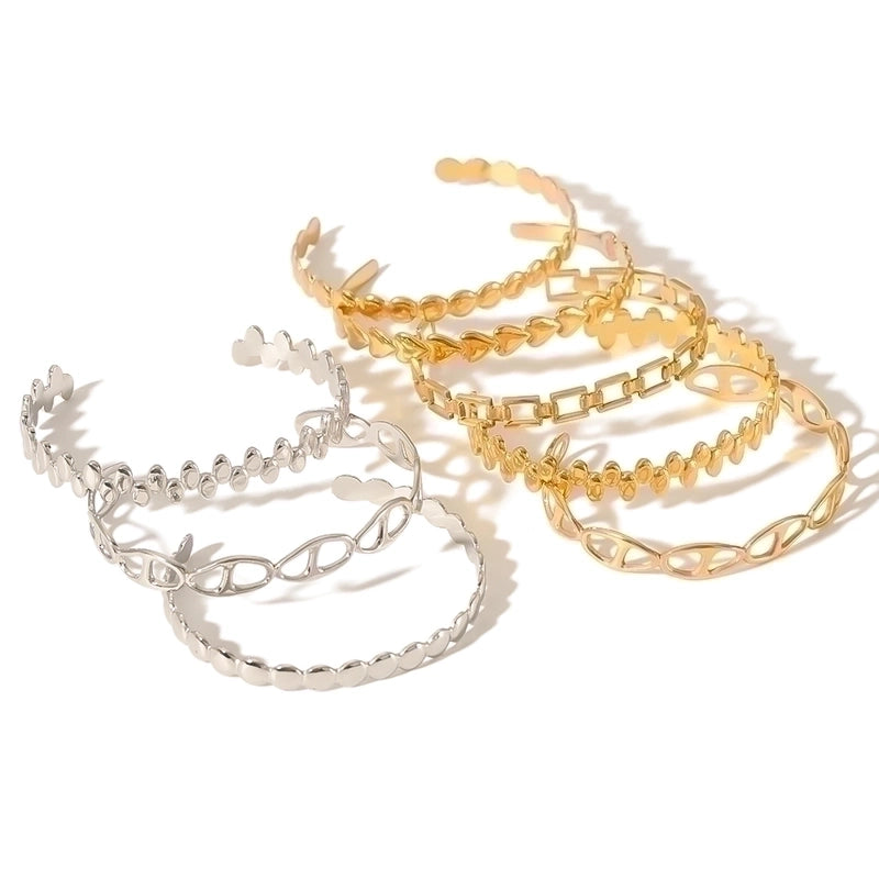 Vintage Style Circle 304 Stainless Steel Bangle In Bulk