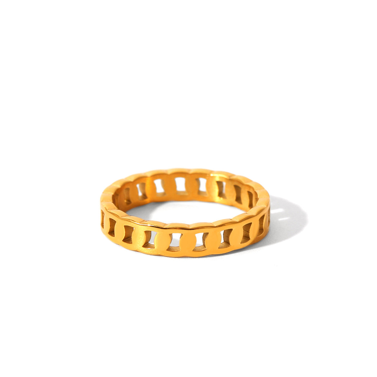 Ins Style Simple Stainless Steel Ring Diamond Ring Female 18K Gold Polished Titanium Steel Ring