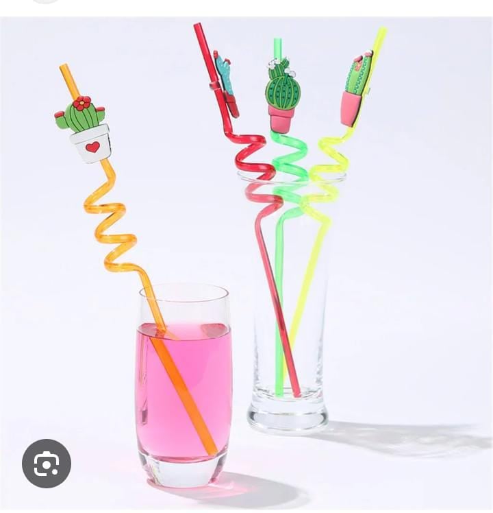 Reusable Fruit Shape Drinking Straw Pack Of 4