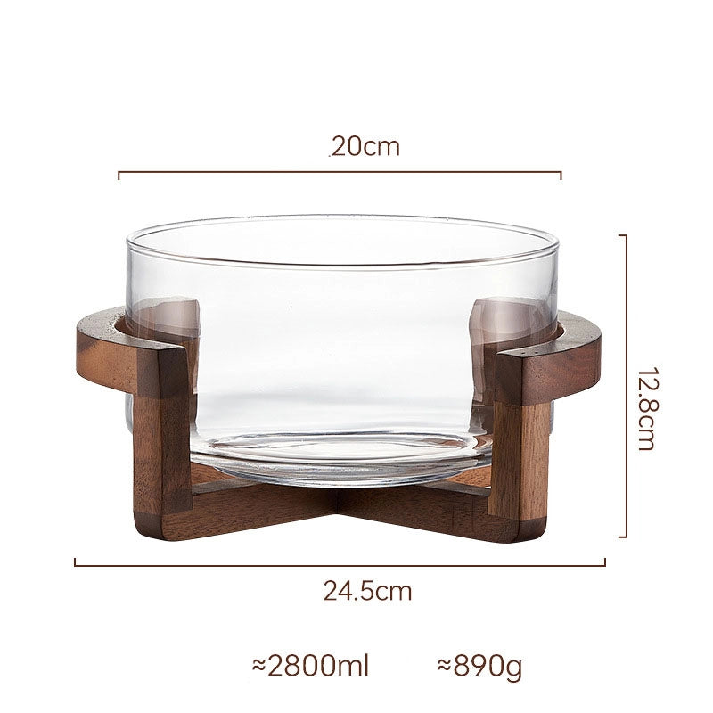 Casual Solid Color Wood Glass Fruit Plate Fruit Fork 1 Piece