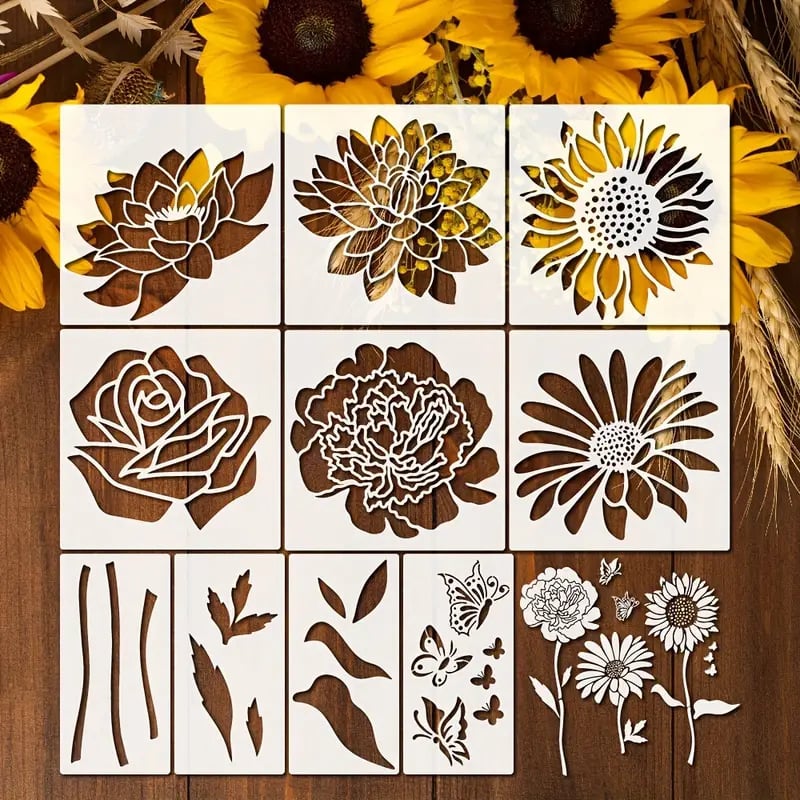 🏡Last Day 75% OFF -Blooming Flowers Stencil Kit🌻DIY Decoration