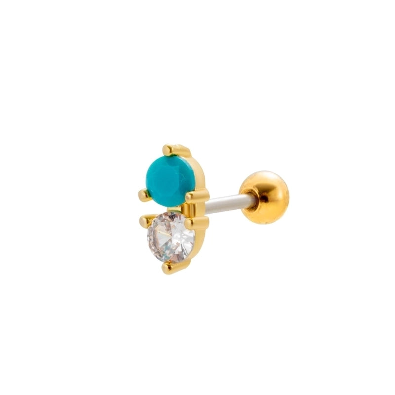 1 Piece Ear Cartilage Rings & Studs Sweet Heart Shape Flower 316L Stainless Steel  Copper Plating Inlay Zircon