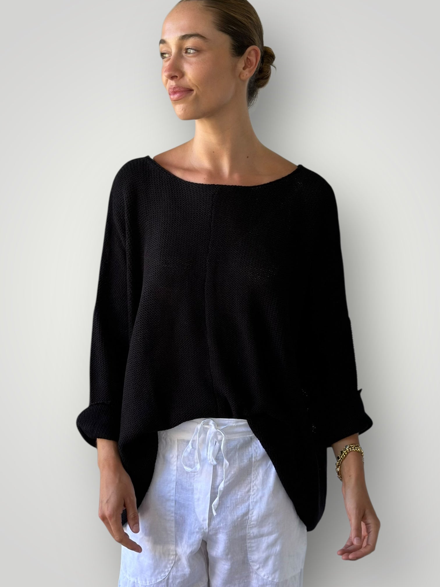 stella jersey - black cotton knit