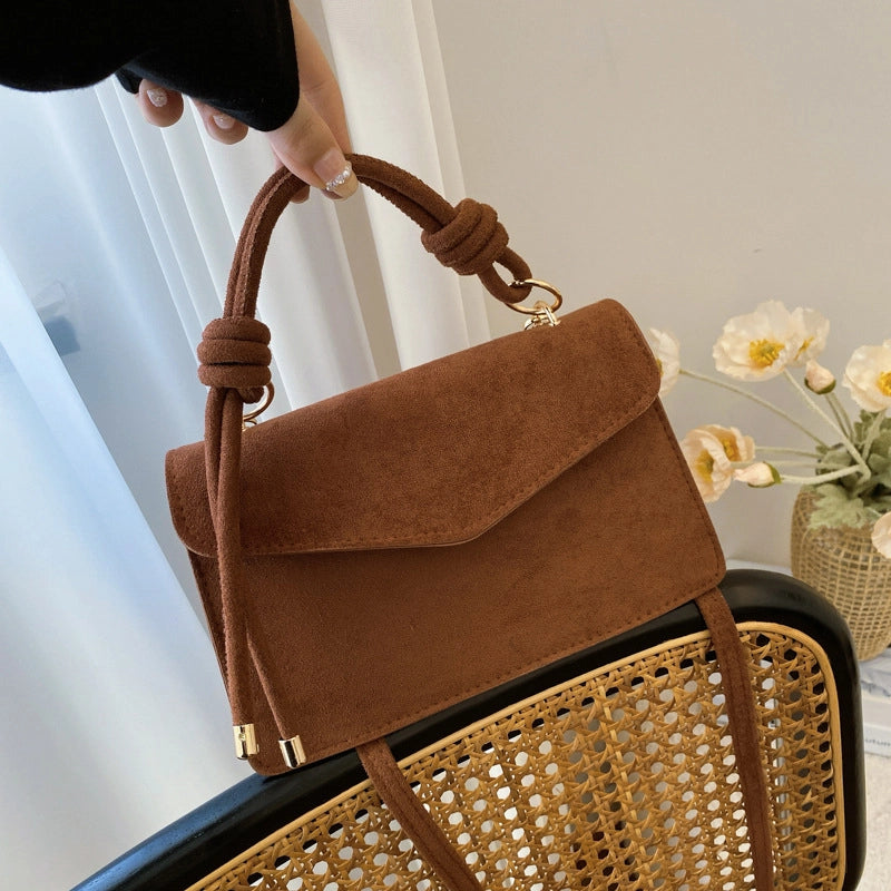 Women's Pu Leather Solid Color Basic Square Magnetic Buckle Crossbody Bag