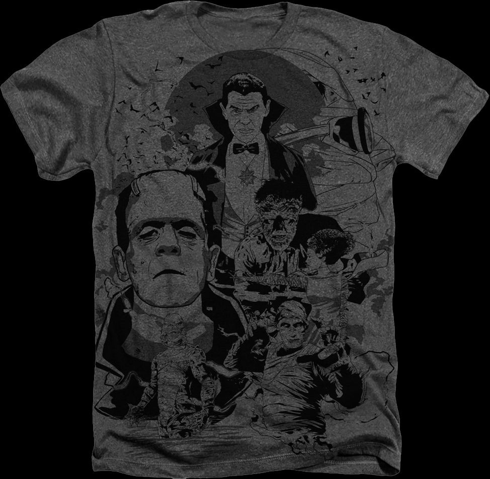 Big Print Collage Universal Monsters T-Shirt