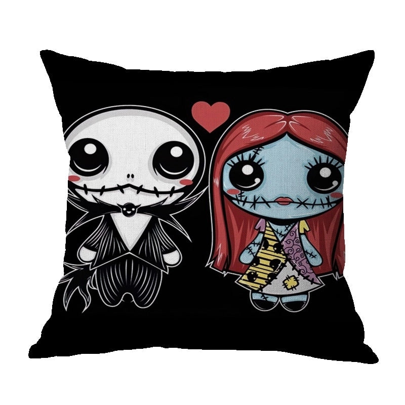 Halloween Punk Skull Linen Pillow Cases Couch & Sofa Decor