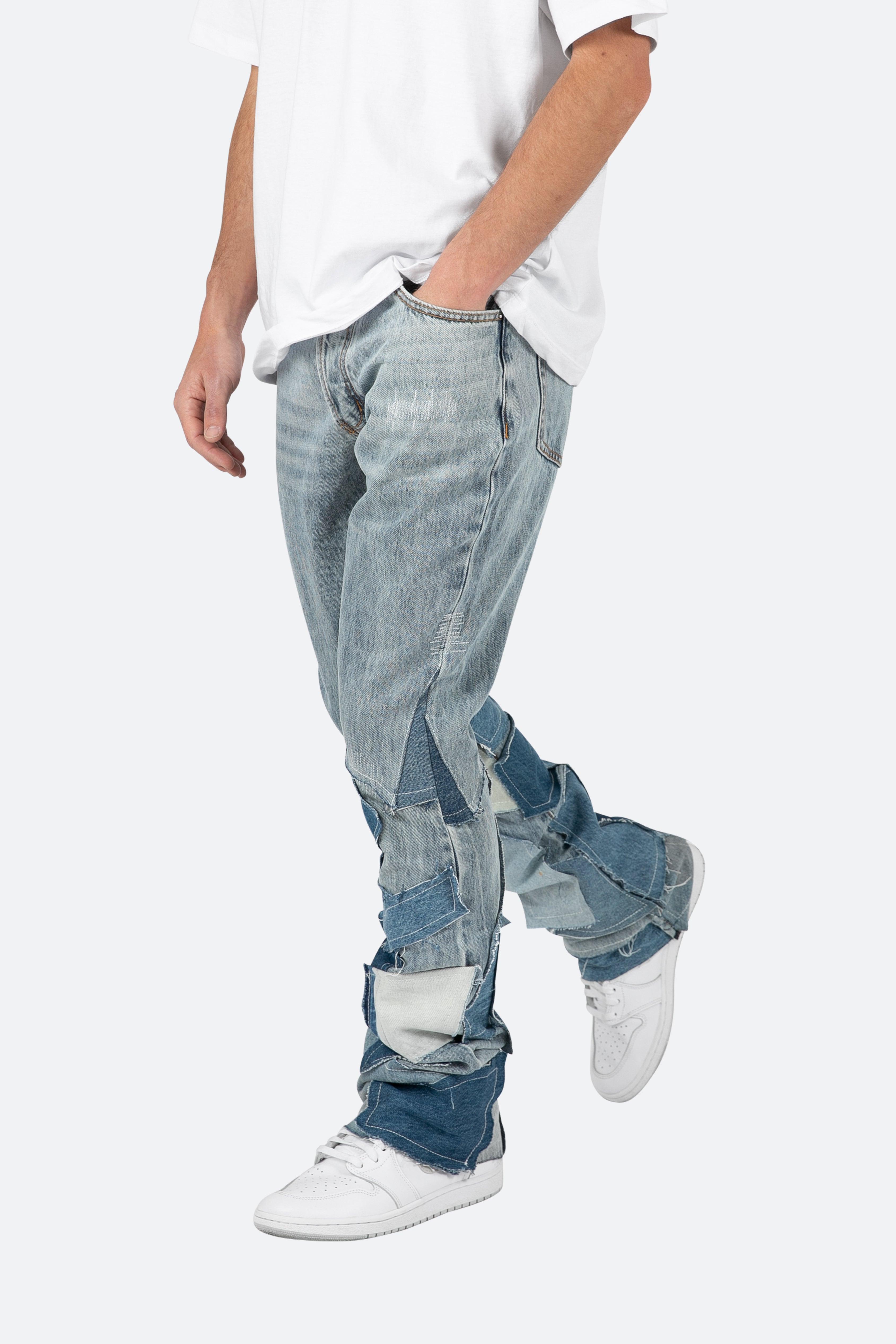 B424 Patch Flare Denim - Blue