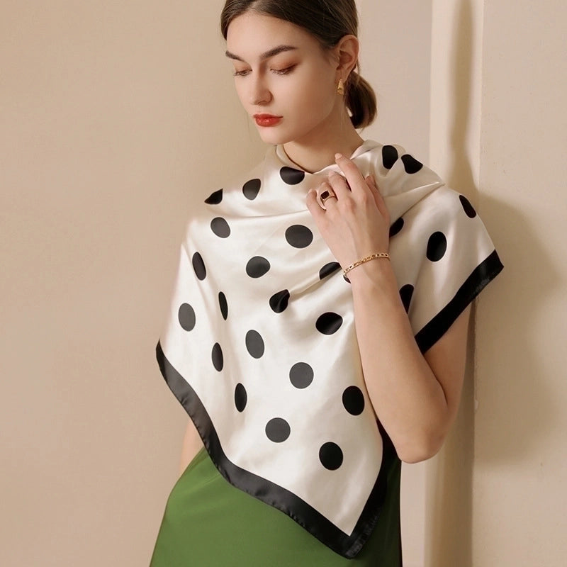 Women's Sweet Lattice Satin Silk Scarves