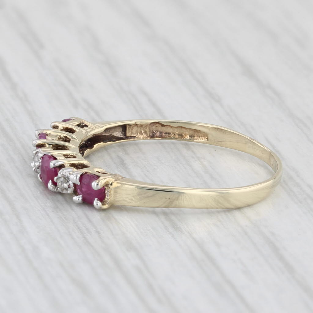 0.50ctw Ruby Diamond Ring 10k Yellow Gold Size 6.5 Stackable Bridal