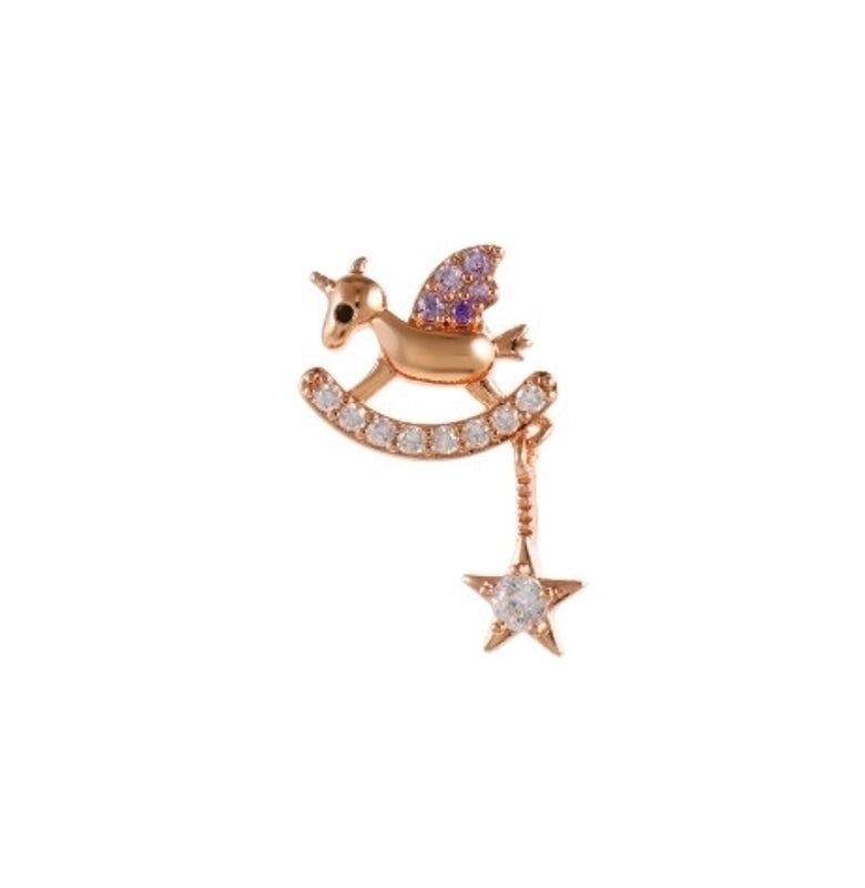 Fashion Geometric Brass Plating Zircon Ear Studs 1 Piece