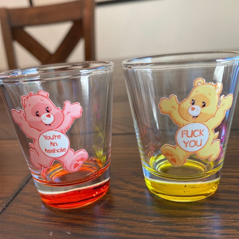 Swear Bears Shot Glasses. 6 Pieces