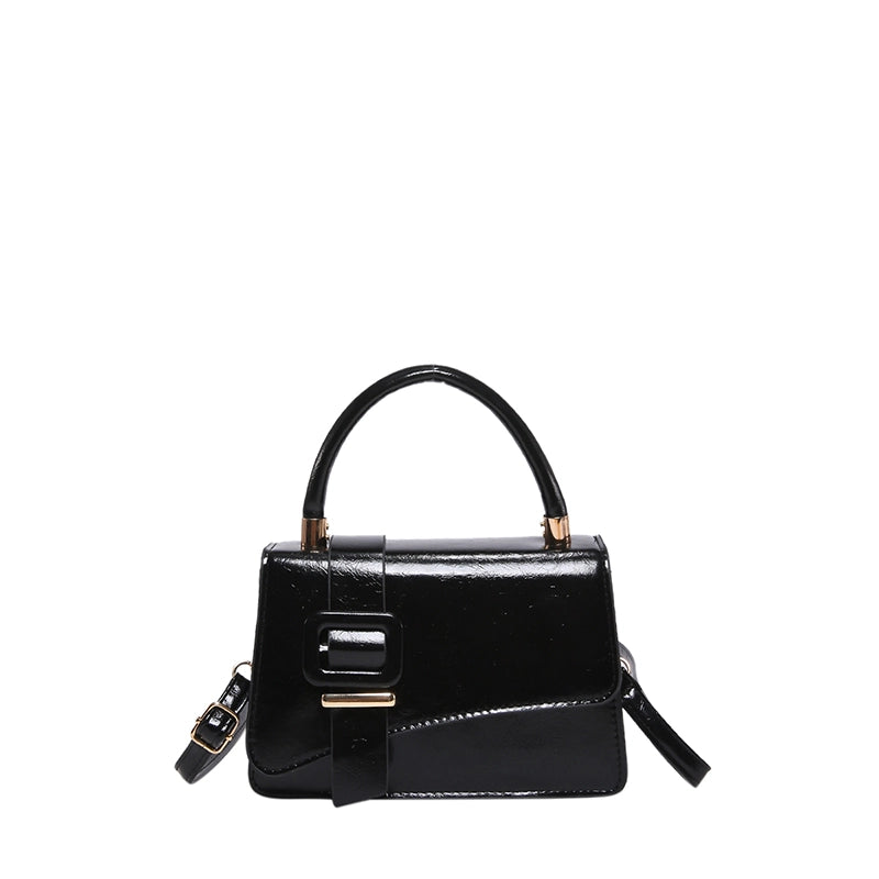 Women's Medium Pu Leather Solid Color Basic Classic Style Square Magnetic Buckle Crossbody Bag