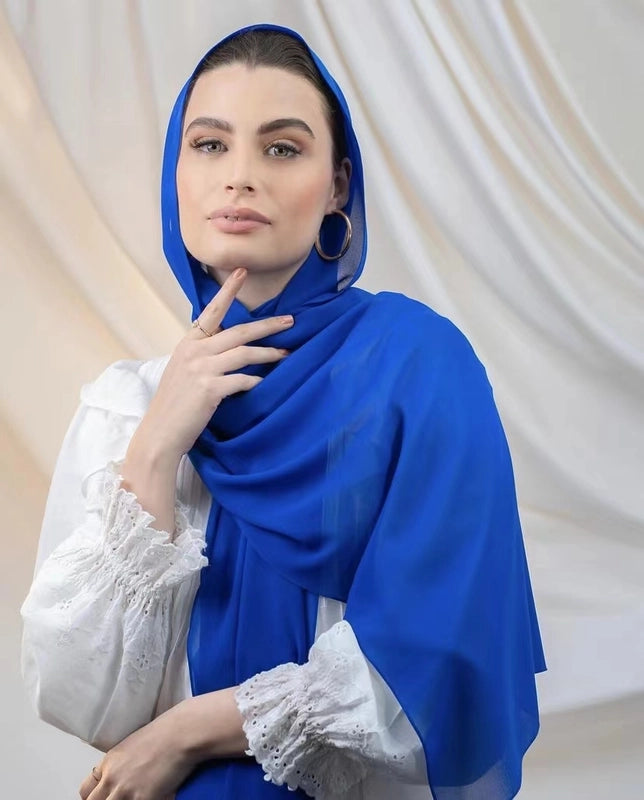Women's Casual Elegant Minimalist Solid Color Chiffon Printing And Dyeing Hijab