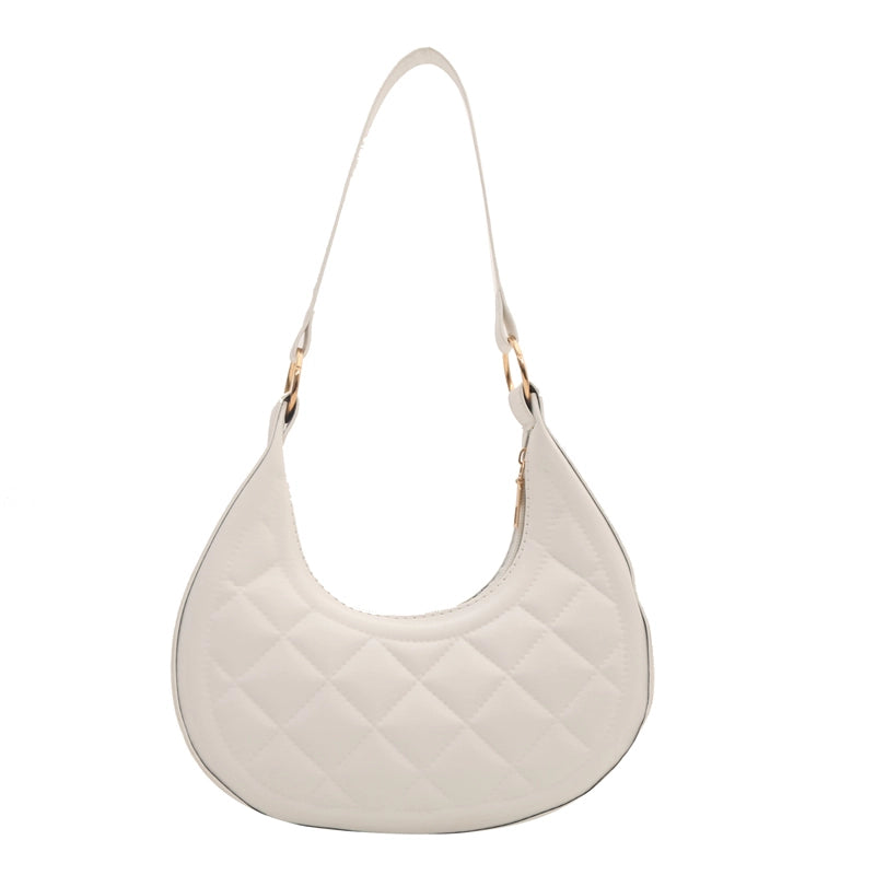 Women's Small Pu Leather Solid Color Streetwear Dumpling Shape Zipper Shoulder Bag Underarm Bag
