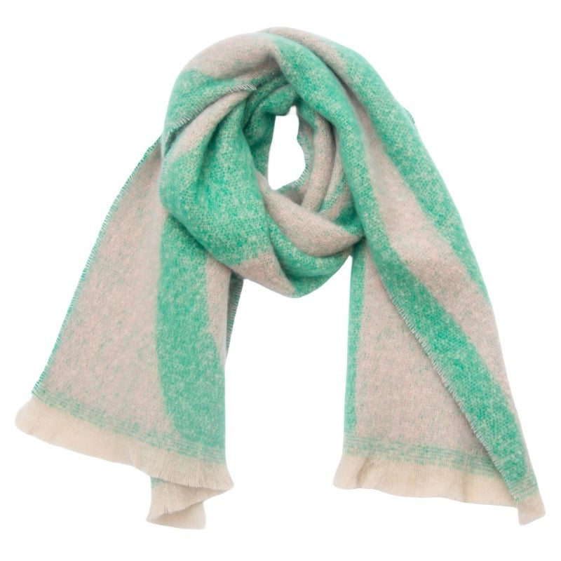 Unisex Casual Minimalist Color Block Stripe Polyester Scarf