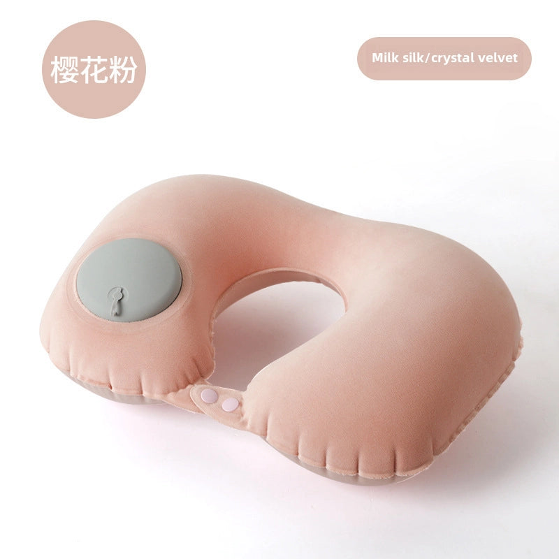 Inflatable U-shaped Pillow Cool Pressing Inflatable Pillow Travel Portable Neck Pillow Travel Sanbao Storage Pillow For Airplane