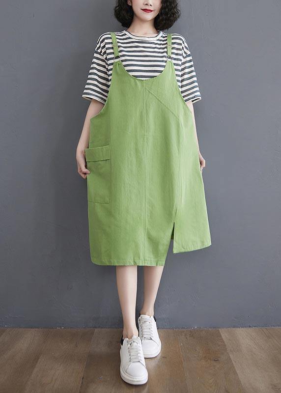 Two piece 2021 summer new strap skirt + striped T-shirt
