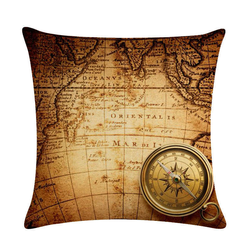 18 Throw Pillow Case Cushion Cover Home Decor Vintage World Map Pattern Cojines